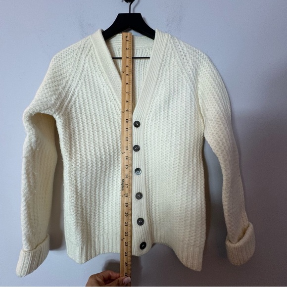 Vintage Wool Hand Knitted Cardigan Sweater - Picture 9 of 11